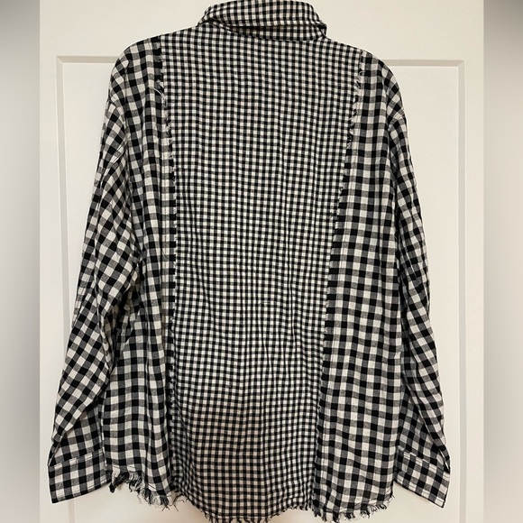 Oli and Hali Black and White Checkered Button Down Shirt - NWT size L - Picture 3 of 5